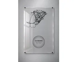 Stadskaart Eastbourne - Plexiglas 20x30 cm - Badge Seal