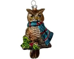 Clayre & Eef Kersthanger Vogel Bruin Kunststof