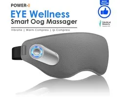 Power-8 Eye Wellness grijs- Smart OogMassage apparaat met micro Vibwave, warm en koud compres - massage - massage apparaat - oogmasker - slaapmasker vrouwen - Slaapmasker man - Anti stress - alternatief massage gun - kerstcadeau - Cadeautips