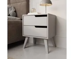 Meubella - Nido - Table de chevet droite - Beige - 45x35x55 cm