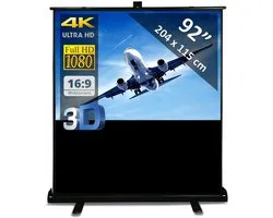 Vloerscherm 92" (234 cm) - 204 x 115 cm - 16:9 - Floor Pull Up - draagbaar/mobiel - beamer scherm
