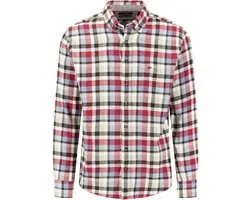 Fynch Hatton - Lange mouw overhemd - Mannen - L - Rood - Katoen - 1610-6310