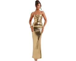 Robe Starline Goud - Gala - Robe longue - Dos nu - Chique - Taille M
