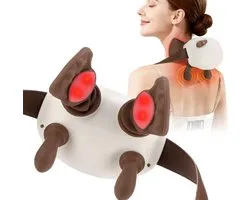 Leba Nekmassage Apparaat - Verwarmde Massagehand - LED-Display - Arm, Rug, Been & Schouder Massager met Infrarood - Massagekussen - Shiatsu Massagekussen - Draadloos