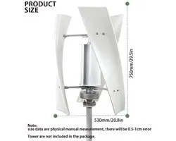 Verticale Windturbine – Windgenerator – Windmolen – Energie Generator – Alternatieve Energie – 3000W Vermogen – Hybride MPPT Controller – Geschikt voor 48V Systemen