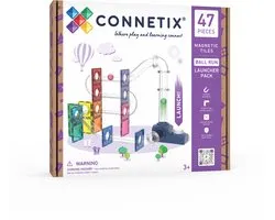 CONNETIX - Carreaux Magnétiques - Pack de Lancement Ball Run - 47 Pièces - Jouet Magnétique