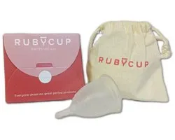 Ruby Cup Menstruatiecup – Herbruikbaar – Medisch Siliconen – 100% Vegan - Duurzaam & Comfortabel - medium - Transparant