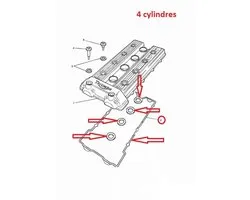 Pakking kleppendeksel voor motor Triumph 1200 Trophy T1260290 4 Cylindres