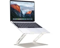 RhinoStand Laptop Stand - Réglable et modulable - Universel 10 à 15,6 pouces - Support Ergonomique pour Ordinateur Portable - Laptop Riser Macbook - Aluminium - Argent
