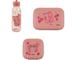 Bundel Trixie Back to School set - Lunchbox/Snackdoos/Drinkfles 500ml - Fruit Fairy Mrs. Butterfly