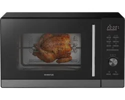 Inventum MN327CB Combimagnetron - 32L - 1000W - Hetelucht- en grillfunctie - Met draaispit - 10 programma's - 4 combistanden - Ontdooifunctie - Zwart