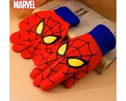 1 Paar Spider-Man Handschoenen - Rood Webpatroon met Spinnenogen, Winter Thermische Handschoenen voor kinderen Kerstcadeaus - Koude Weeruitrusting, Stripboek Stijl, Duurzaam Materiaal, Thema Accessoires,