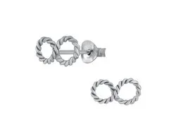 Joie|S - Boucles d'oreilles infini argent - corde torsadée - 10 x 5 mm