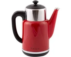 1.7 Litre Capacity Double Wall Red Kettle - Fast Boil Tea Coffee - 1500W Cordless Electric Kettle - BPA Free Dry Protection Anti Slip 360° base