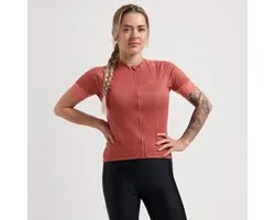 Rogelli Modesta Dames Fietsshirt - Korte mouw - Lange rits - Koraal