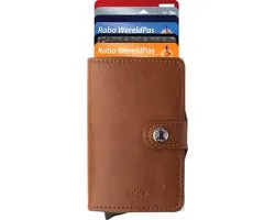 Adge - Pasjeshouder / Creditcardhouder - 100%  RFID - Portemonnee -  7 pasjes - leer - Bruin