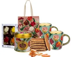 Cadeaux hollandais - Mug hollandais avec Stroopwafels dans une boîte - Tulipes - Souvenir Holland - Emballage Holland