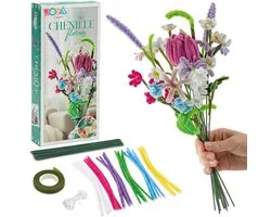 Joya Creative Chenille Bloemen DIY Knutselset - Pijpenragers Bloemen Maken - Knutselpakket met 6 Kleuren - Knutselen met Chenilledraad