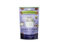 VEGCAT Pure Bites - Hypoallergene Katten Snacks - Crunchy & Romige Vulling - Met Taurine - Graanvrij & Plantaardig - Vegan