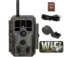 GardePro E8 Wildlife Camera WLAN with 32 GB SD Card, 64 MP H.264 1296P Video, 27 m Infrared Night Vision, Motion Detector, Wildlife Camera, WiFi, Mobile Phone Transfer, 0.1 s Fast Trigger, IP66