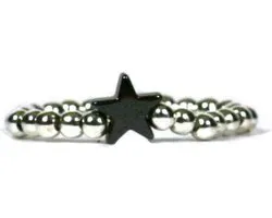 Heaven Eleven - 925 Zilver ring - hematiet ster - one size fits all
