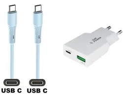 30W super snellader met 2 poorten + 1,0m USB C naar C kabel. Universele PD PPS lader. Compacte GaN oplader adapter past op JBL Go 3, Go 4, Free 2, Flip 5 / 6, Charge 4 / 5, Tour One / One M2 / One Pro 2 / One Pro plus, Extreme 3 / 4