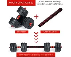 Ensemble d'haltères sportifs - 30 kg - Y compris barre d'haltères réglable - Haltère - Haltères - Haltère - Gym à domicile