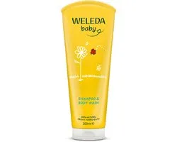 WELEDA Babyshampoo & Douchecrème - Calendula - Mild Reinigen & Uitdroging Voorkomen - 100% Natuurlijke Ingrediënten - 200ml