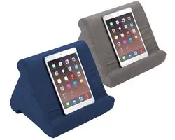 Orange Donkey Tablet kussens Set van 2 Grijs & Blauw - 3 kijkhoeken – tablet pillow – tablet houders – tablet standaard – pillow pad - tablet kussen houder ook geschikt voor smartphone, boek of e-reader - 29x23x26 cm