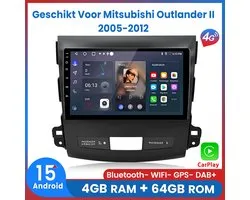 Awesafe Autoradio - Geschikt Voor Mitsubishi Outlander II 2005 t/m 2012 - Ram 4G + Rom 64G - 8 Kern Versie V1PRO - Apple Carplay & Android Auto - GPS Navigatie 4G WiFi - Bluetooth - Touchscreen - Radio Scherm - 2005 2006 2007 2008 2009 2010 2011 2012