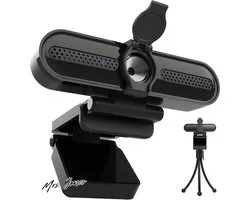Mrs. Jones Webcam 4K PC Webcam met Microfoon 78° groothoek Vaste Focus Plug&Play Statief en Cover voor Videogesprekken en Conferentie Compatibel met Zoom/Skype/Teams/Mac/ChromeOS/Android - Hoge Kwaliteit .