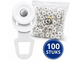 Twenty4seven® Gordijn Runners 100 Stuks - Voor Gordijnrail & U Rail - Rollers & Glijders - Geschikt voor Douchegordijn