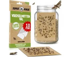 Super Ninja Voedsel Mottenval - 10 Vallen - Zeer Effectieve Levensmiddelenmottenval - Ecologisch Voedselmotten Bestrijden - Gemakkelijk te Gebruiken Voedselmottenval
