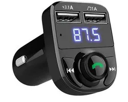 Auto-audio-ontvanger CarX8 FM-zender & Bluetooth - Handsfree bellen | Muziek streamen, Micro SD + USB-muziek, 3,4A dubbele USB-snellader, ondersteunt alle smartphones (zwart)