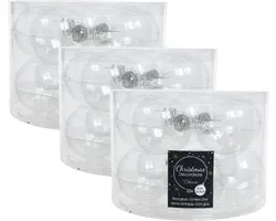 Kerstballen set - 30x stuks - transparant - glas - 6 cm - glans/mat - kerstversiering