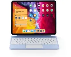 Housse de clavier pour iPad compatible avec Apple iPad Pro 11 pouces (2024) - Étui pour clavier magnétique Bluetooth - Clavier pour tablette - Housse pour tablette - avec pavé tactile, souris et Siècle des Lumières - Blauw - QWERTY