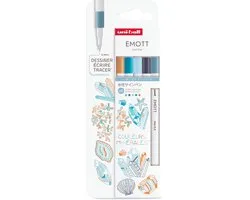 Uni Emott Fineliner Set 5 Pieces Pastel Kawaii