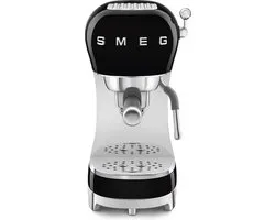 SMEG ECF02BLEU Handmatige Espressomachine - Pistonmachine - 15 Bar - Thermoblock - Stoompijp - Geschikt voor Gemalen Koffie & E.S.E. Pads - '50s Style - Zwart