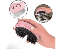 PrimeLux® 3-in-1 Stoomborstel voor Kat & Hond - Incl. E-BOOK tips - Massage & Reiniging - Kattenkam - Reiniging & Haarverwijderaar - Zelfreinigende borstel - Kattenstoomborstel - Huisdierenborstel