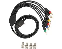RGB Component Video Cable, RGB RGBS Composite Cable Cord High Flexibility Soft Stable met 4 BNC Heads voor N64 SFC Game Console Accessories