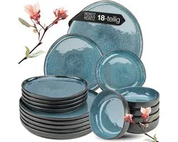 Moritz & Moritz ORGANIC reaktiv blue Geschirrset 18 tlg.