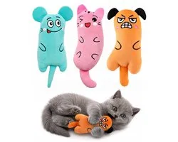 Jake and Jacky Jouet pour chat avec Catnip - Jouets pour chats avec herbe à chat - Jouet chat 3 pièces - 15cm