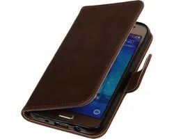Mocca Pull-Up PU Hoesje Samsung Galaxy J5 Booktype Wallet Cover