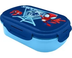 Marvel Spidey and His Amazing Friends Lunchbox met Bestek – 21x14x6 cm – Blauw – Broodtrommel voor Kinderen