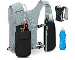 Sac à dos de running pour hommes et femmes, réfléchissant, avec bouteille d'eau de 500 ml, pour marathons, trail running, cyclisme, randonnée