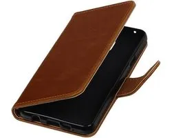 Bruin Pull-Up PU booktype wallet cover hoesje voor Samsung Galaxy A3 2016