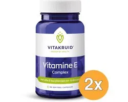 2x Vitakruid Vitamine E Complex 8 Tocoferolen en -Triënolen (60 softgels)