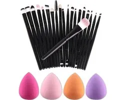 Éponge à Maquillage Set 3 Pieces & Makeup Set de pinceaux Set 20 Pieces - Make Up Sponge - Make Up Brush Set - Make Up Egg - Make Up Brush