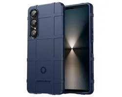 MobyDefend Hoesje - Geschikt voor Sony Xperia 1 VII - Rugged Shield TPU Backcover - Blauw