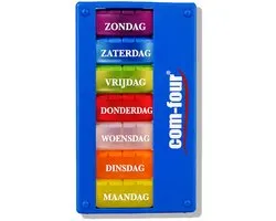 Medicijn Weeklader Nederlands – 7 dagen – 3 vakken – donkerblauw